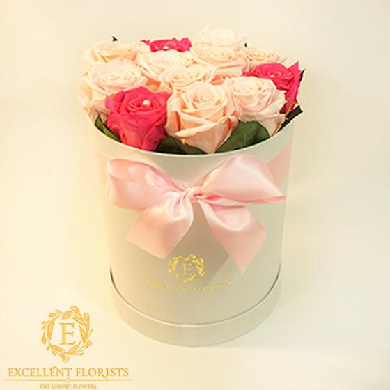 Bicolor Light Pink Preserved Roses Excellent Flowers Direct 