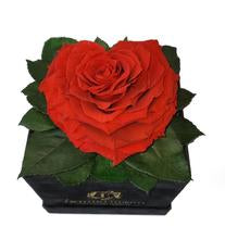 Bright Red Heart shape preserved rose Excellent Flowers Direct