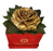 Golden preserved rose  This beautiful arrangement of Excellent Flowers ETERNITY preserved roses is arranged for beauty and durability. They create a long-lasting impression which is sure to make someone a happy time and time again.