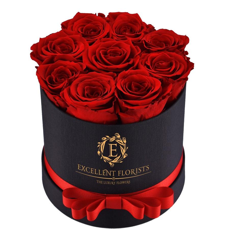 Small Round Red Preserved Roses