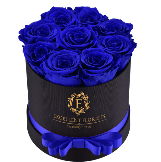 Small round blue Preserved Roses